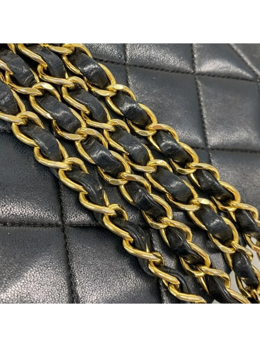 Chanel Shoulder Bag Diana Lambskin Black Gold